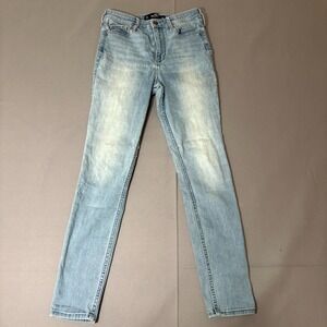 Hollister Super Skinny Jeans Womens 3 Blue Stretch Ultra High Rise Light Wash